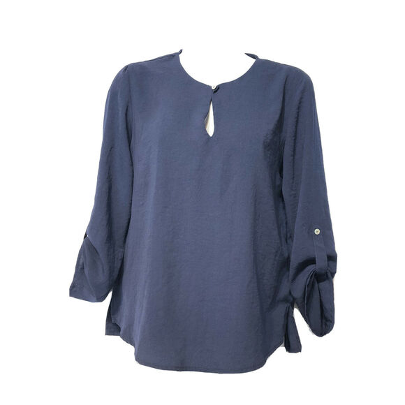 alice blue for stitch fix Blue Roll tab sleeve shirt Size SP - Picture 1 of 8